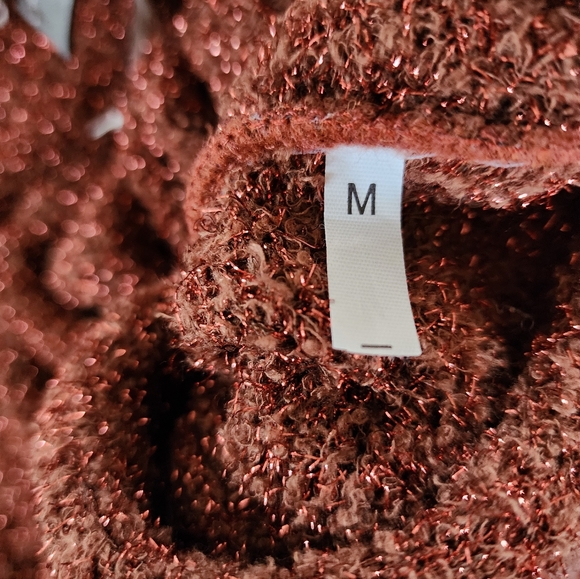 Cristina Gavioli Copper Metallic Knit Duster Cardigan Size M - Picture 5 of 7